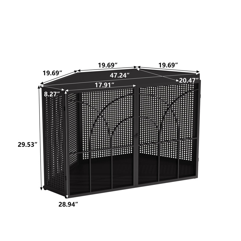Tucker Murphy Pet Furniture Style Corner Dog Crate Pet Cage With Metal Frame And Tempered Glass Doors End Table Dog Kennel For Small Medium Dog Wayfair